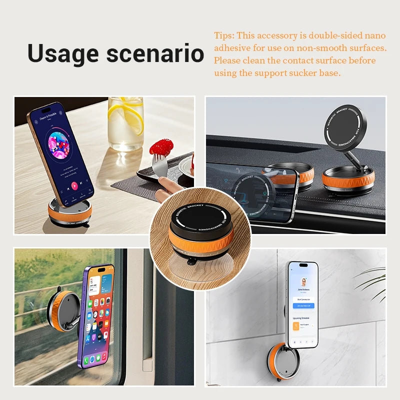 360° Magnetic Vacuum Suction Cup Holder For IPhone
